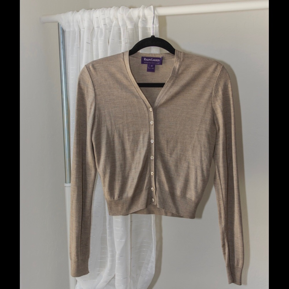 🐪Ralph Lauren, chic, sand brown cardigan!